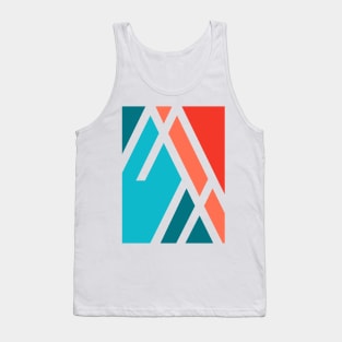 Modern geometric pattern blue orange Tank Top